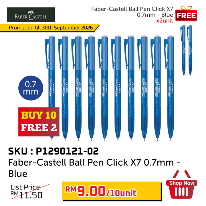 Promo@Faber-Castell Ball Pen Click X7/1422 0.7mm