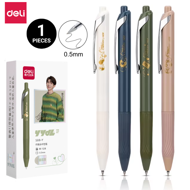 Deli Gel Pen S88-Y Bullet Tip 0.5mm - Black