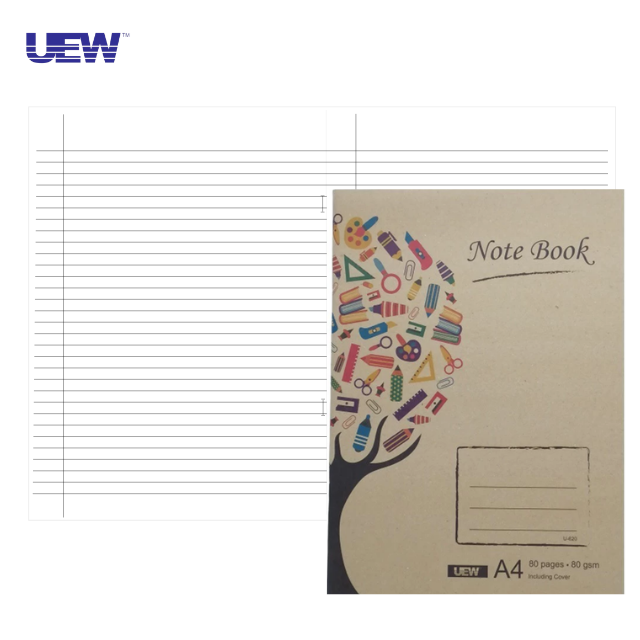 UEW Kraft Note Book A4 80gsm 80pages