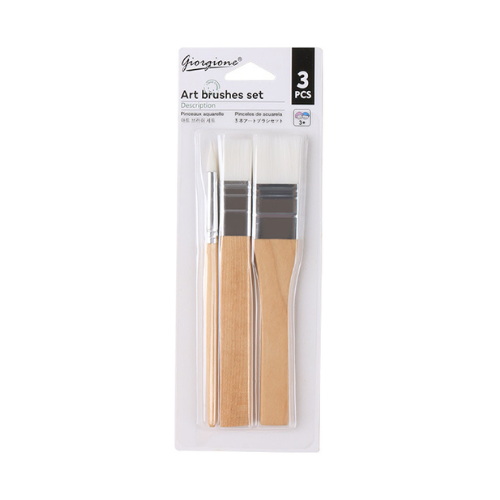 Giorgione Art Brushes Set 3's (2 Flat, 1 Round)