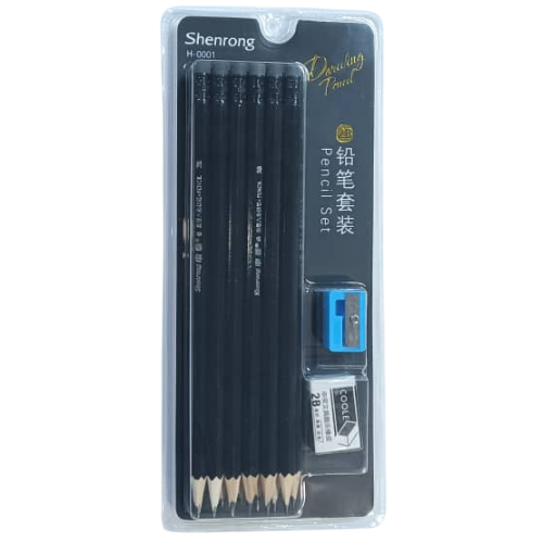 Shenrong Stationery Set pencil 12's + Sharpener + Eraser H-0001