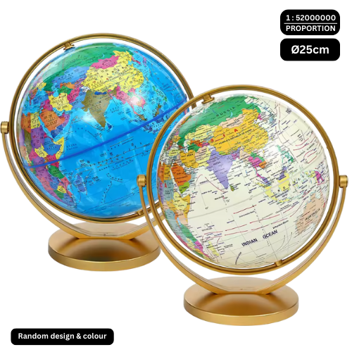 PVC Globe 25cm Blue/Beige Colour