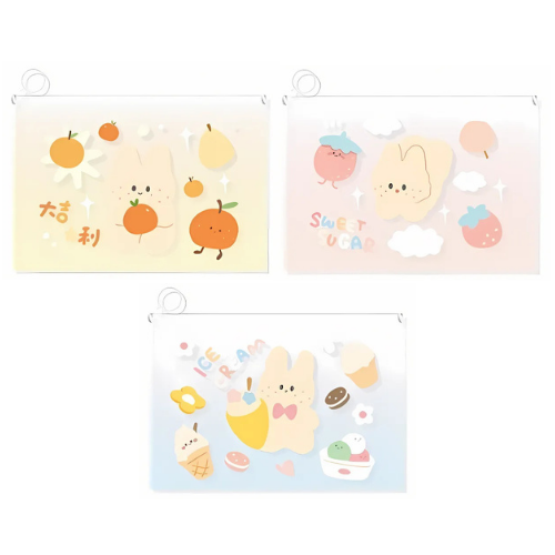 GuangBo Mesh PVC Zip File Bag A4