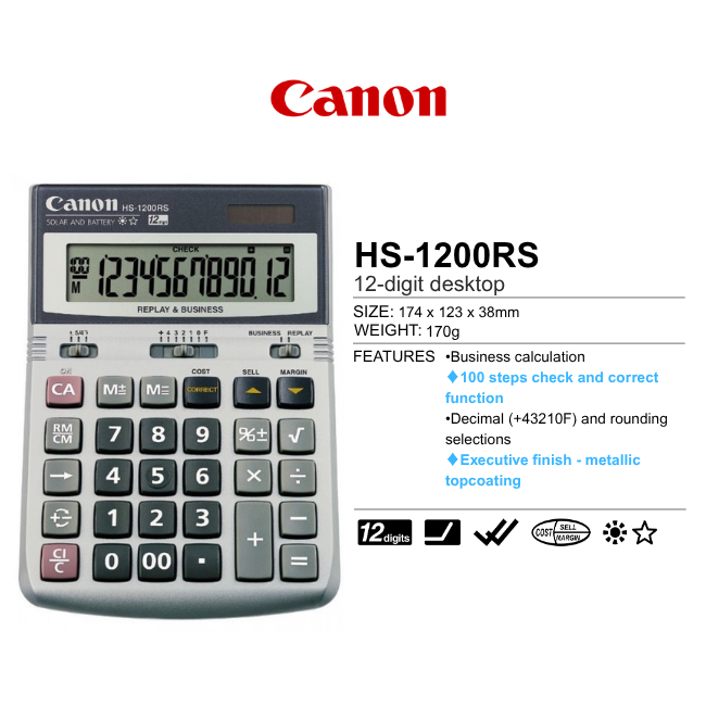 Canon Desktop Calculator with 100 Steps Check & Correct