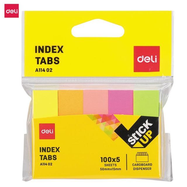 Deli Multi Colour Index Tabs 50x12mm