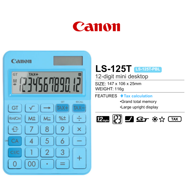 Canon Desktop Calculator LS-125T (12 Digits)