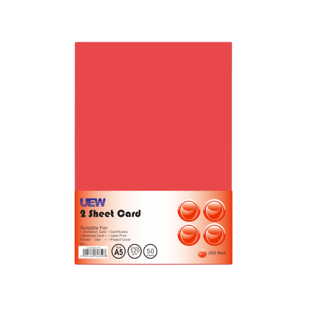 UEW 2 Sheet Card A5 120gsm 50'sheets