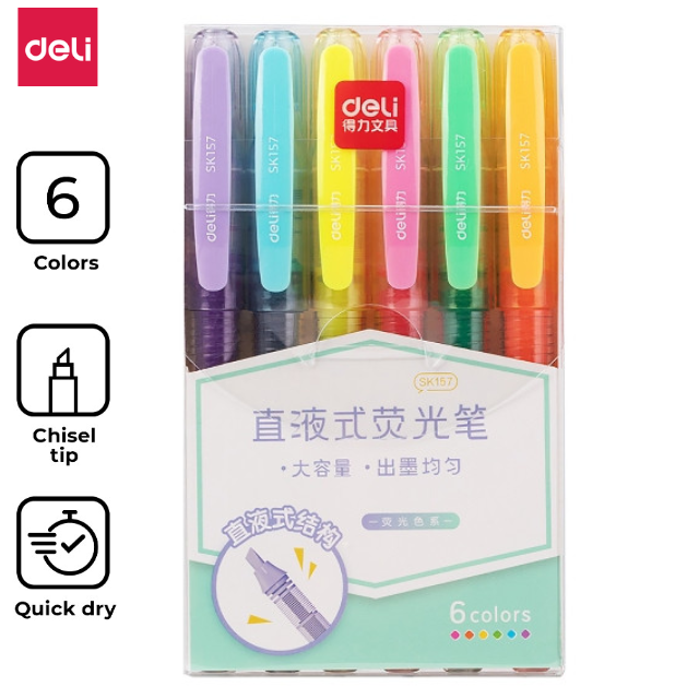 Deli Highlighter 6 Asst Colour SK157