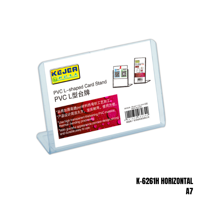PVC L-Shape Card Stand