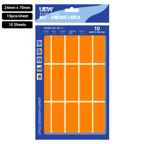 UEW Label sticker 24x70  10's Colour