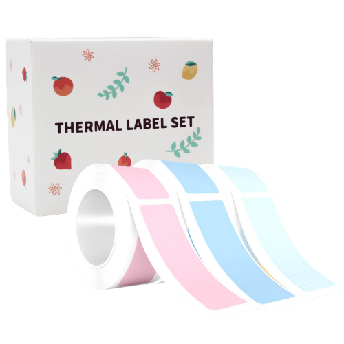 UEW Macaron Blue & Pink label 3 rolls/pack for D30s