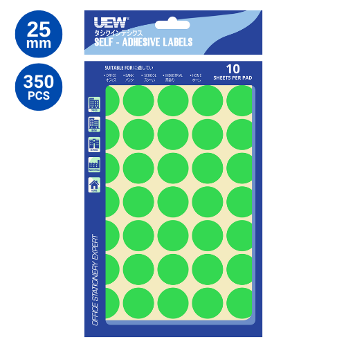 UEW Label sticker 250  10's Colour