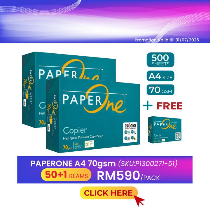 Promo@50reams PaperOne Green Box A4 Paper 70gsm 500's