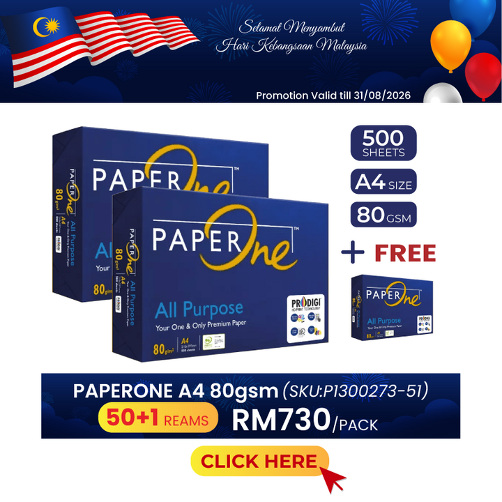 Promo@50reams PaperOne Blue A4 Paper 80gsm 500's