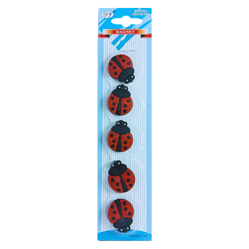 DAYUE Ladybird Magnetic Button 5's/pack