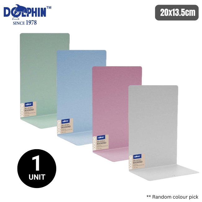 Dolphin Book End 20x13.5cm Asst Colour