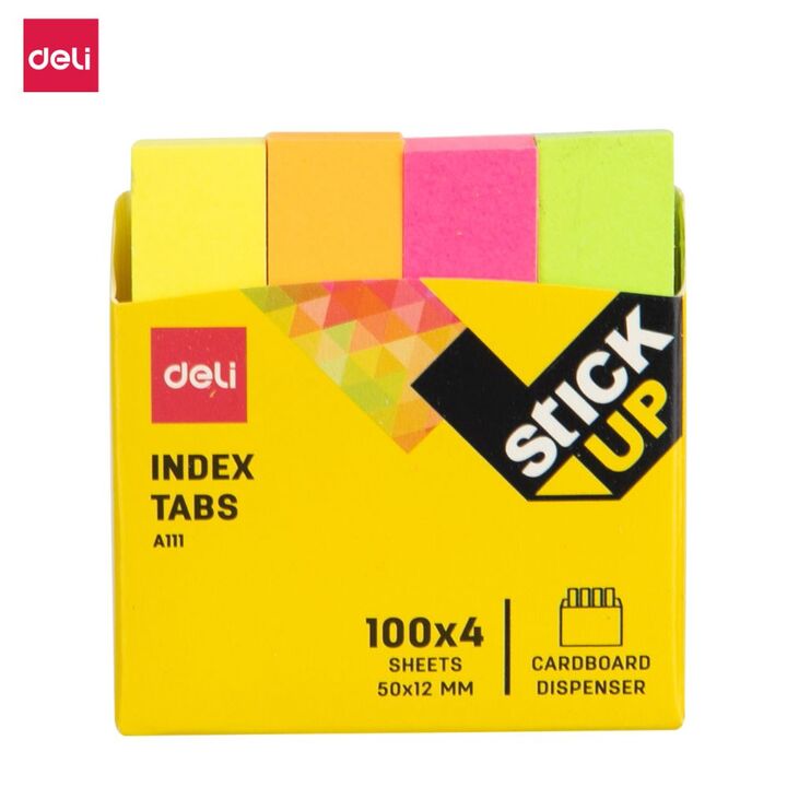 Deli Multi Colour Index Tabs 50x12mm
