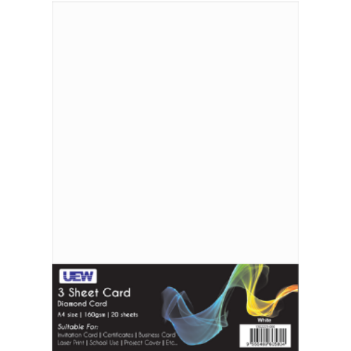 UEW 3 Sheet Diamond Card A4 160gsm 20s