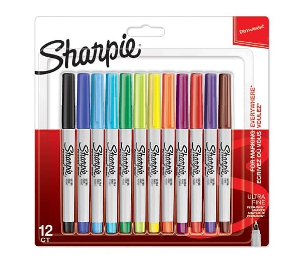 Sharpie Permanent Marker Ultra Fine - 12 Colors Set BL12 (37175PP)