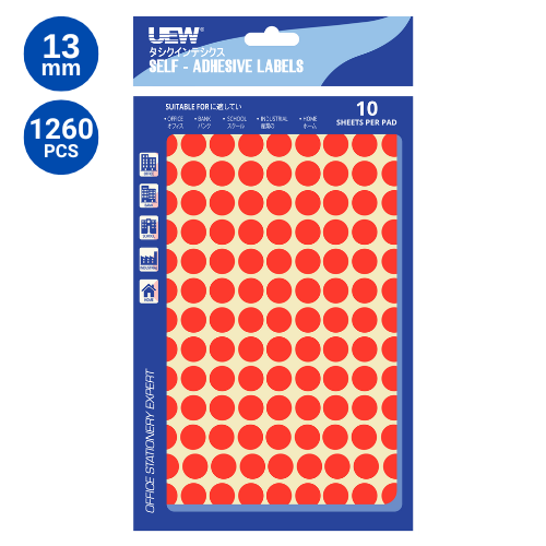 UEW Label sticker 130  10's Colour