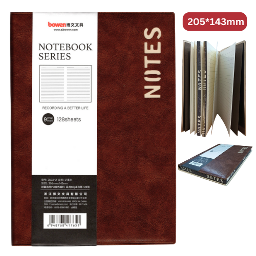 BOWEN Single Lined Notebook 128's 80g 205*143mm 2523-2 Mix Colour