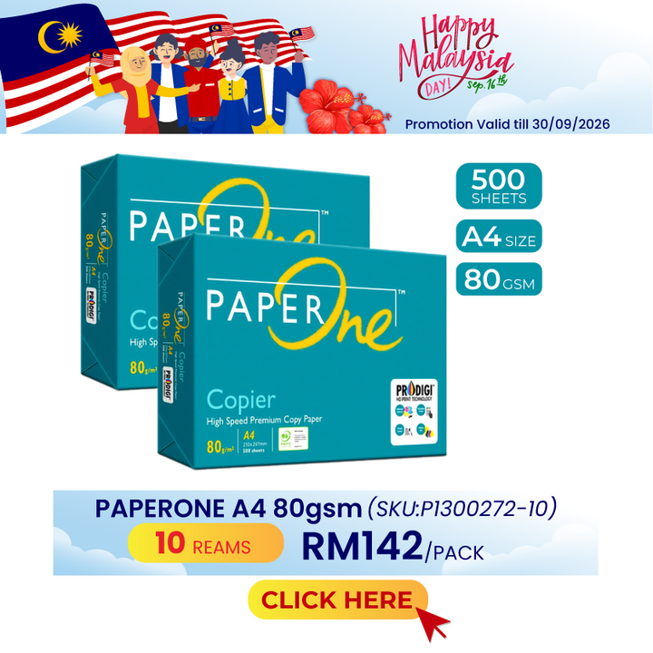 Promo@10reams PaperOne Green Box A4 Paper 80gsm 500's