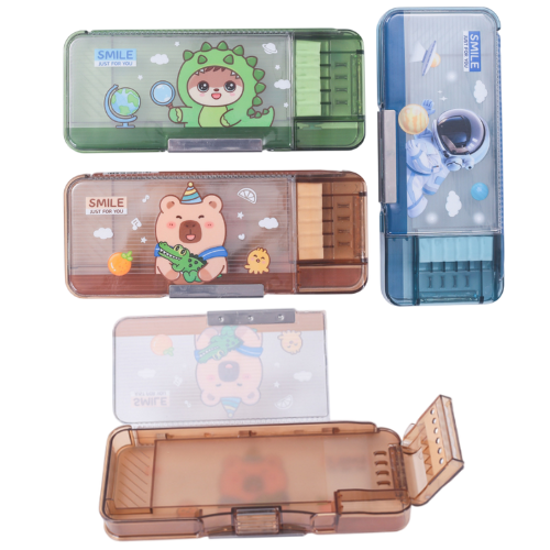 Xiao Ling Jing Pencil Case Cute Animals Mix Design 35336-A 225*93*26mm