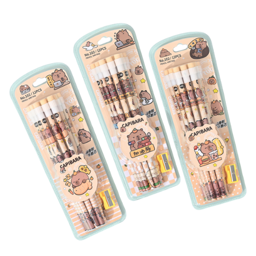 Capybara Pencil 12's + Sharpener Set