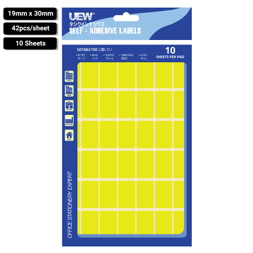 UEW Label sticker 19x30  10's Colour