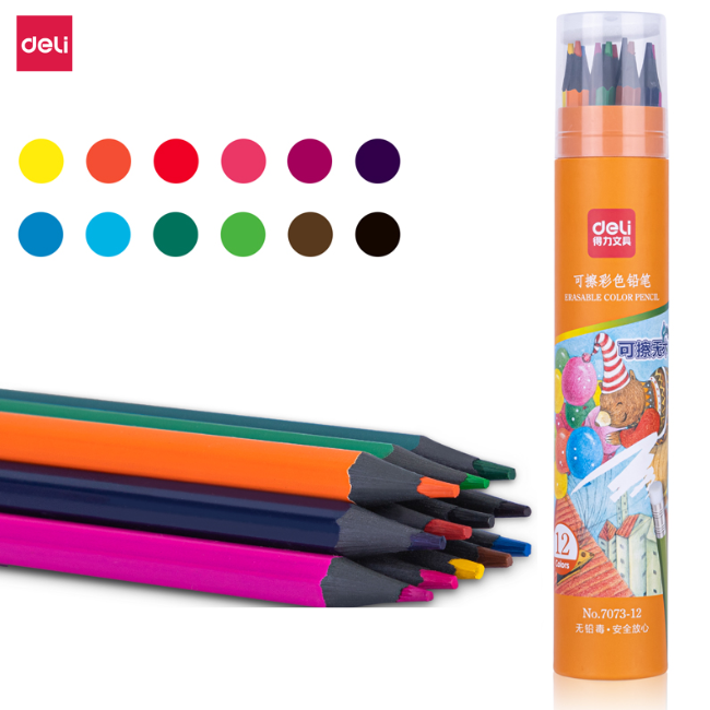 Deli 12's Oil Coloured Pencil (Wood-Free)
