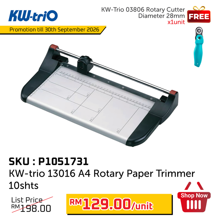 Promo@KW-trio 13016 A4 Rotary Paper Trimmer 10shts