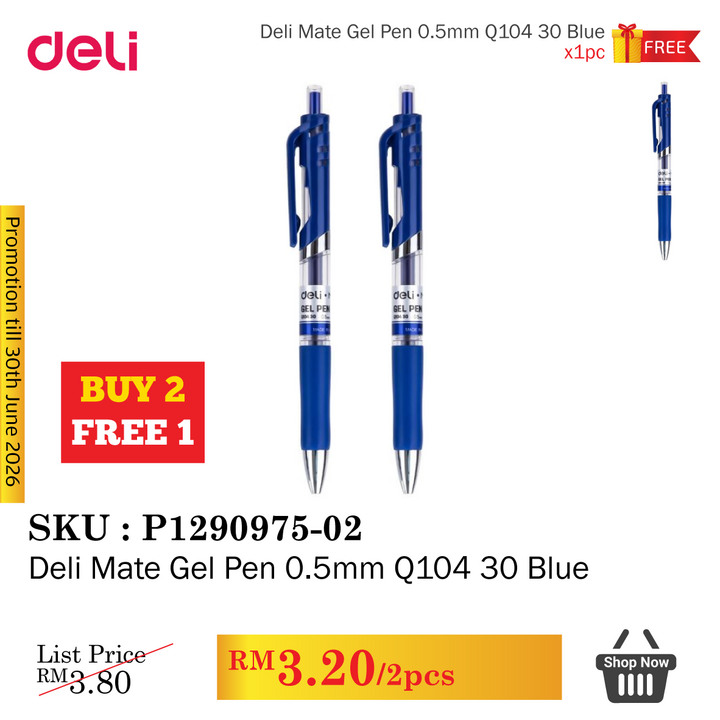Promo@Deli Mate Gel Pen 0.5mm Q104