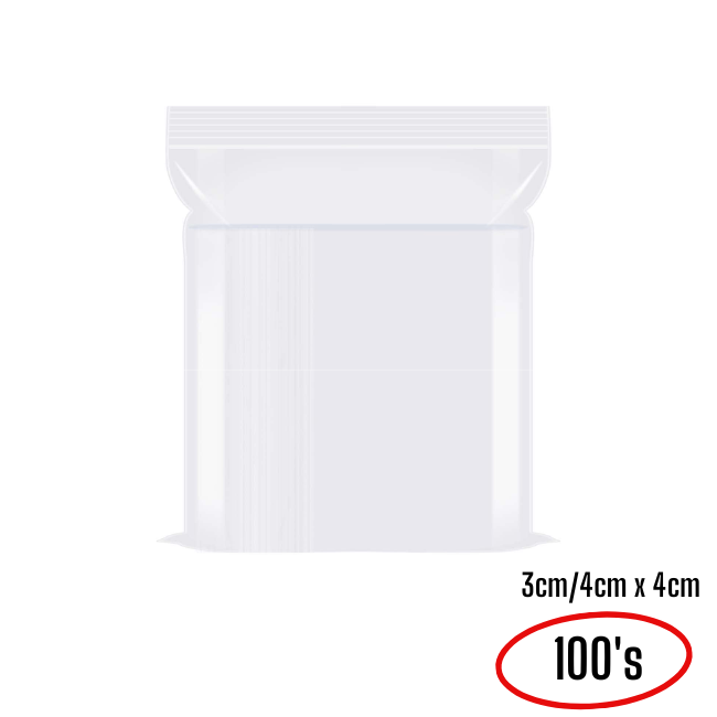 PE Zipper Plastic Bag Thick 100's
