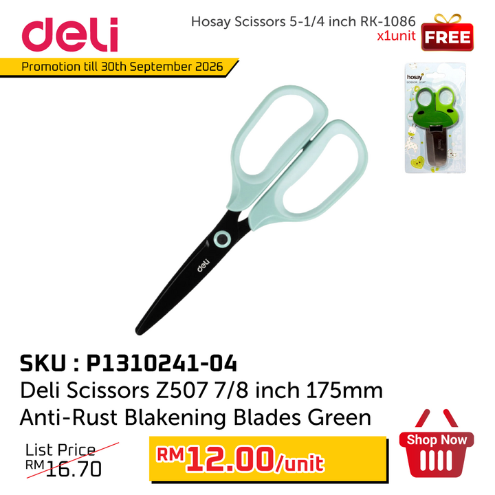 Promo@Deli Scissors 7/8 inch 175mm Z507