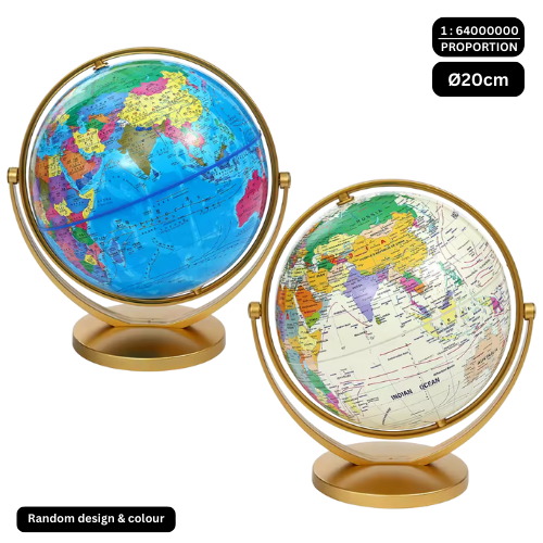 PVC Globe 20cm Blue/Beige Colour