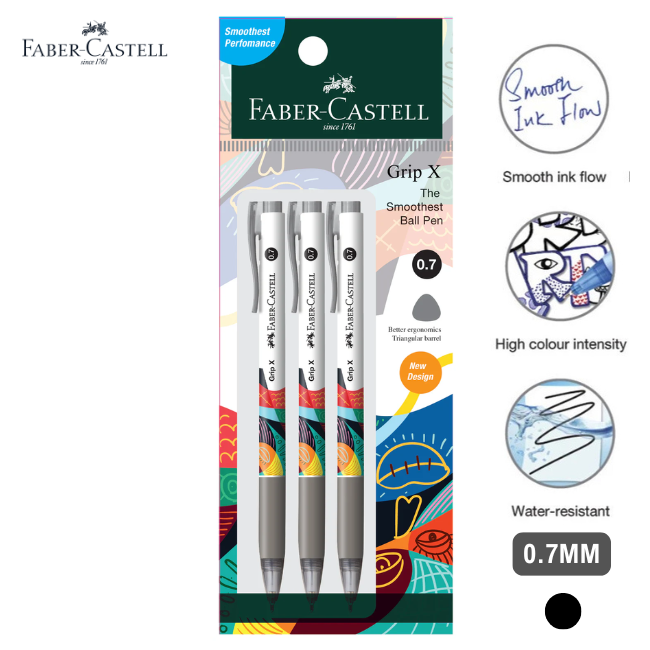Faber-Castell Ball Pen Grip X7 0.7mm 3's