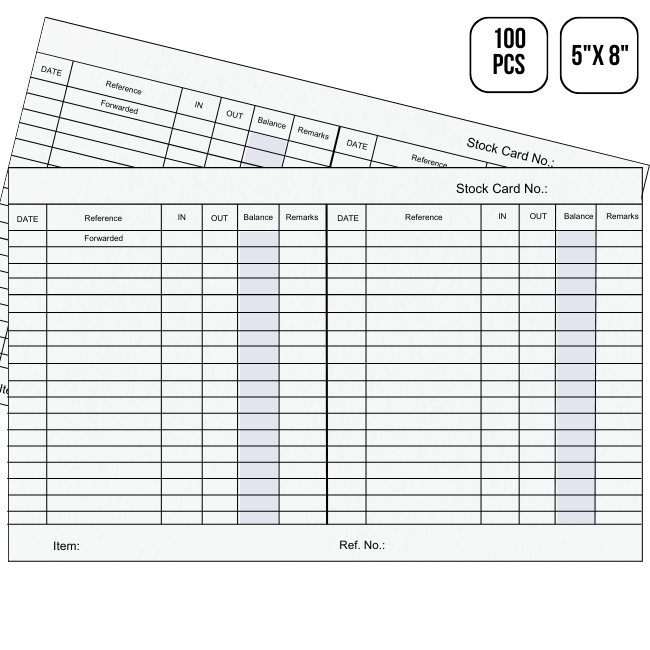 Stock Card 5x8 inch (Ref No) 100's