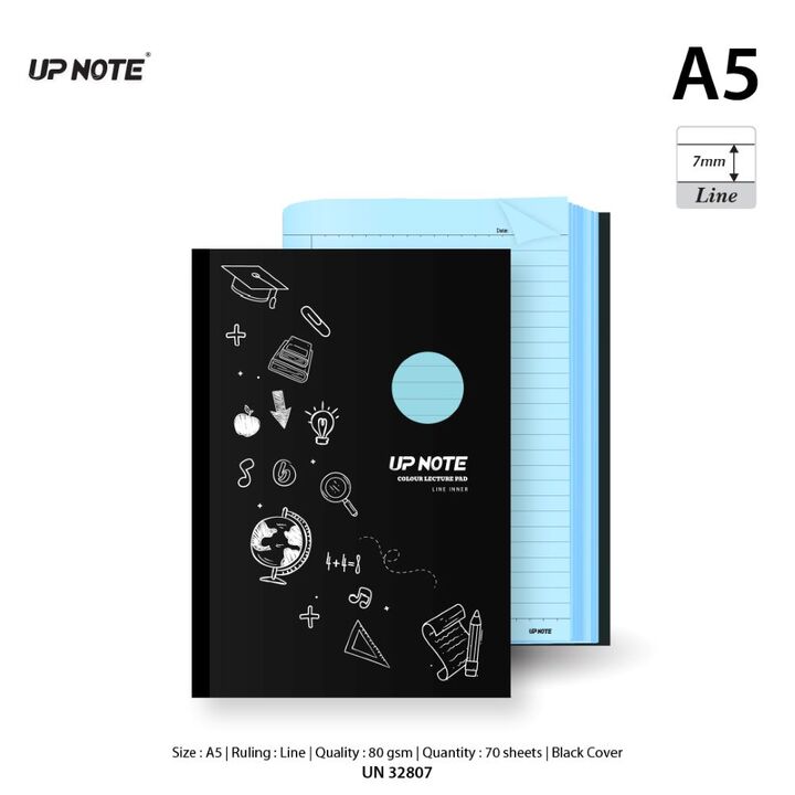 Up Note Colour Lecture Pad Notebook A5 80gsm 70's - Line