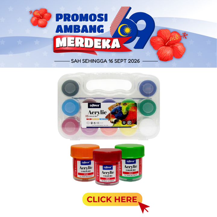 Merdeka@Dolphin Acrylic Poster Colour DOL-AC616 20ml 12's