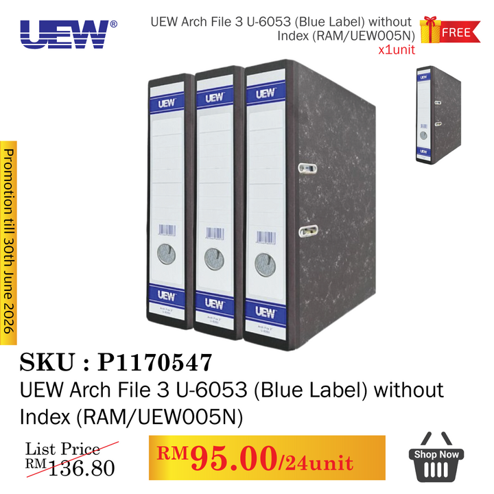 Promo@UEW Arch File 3 U-6053 (Blue Label) without Index (RAM/UEW005N)