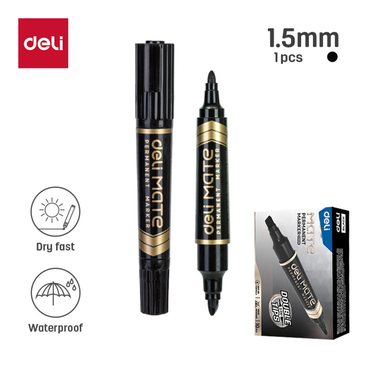 Deli  Twin Head Permanent Marker 2.6mm/ 1.5mm