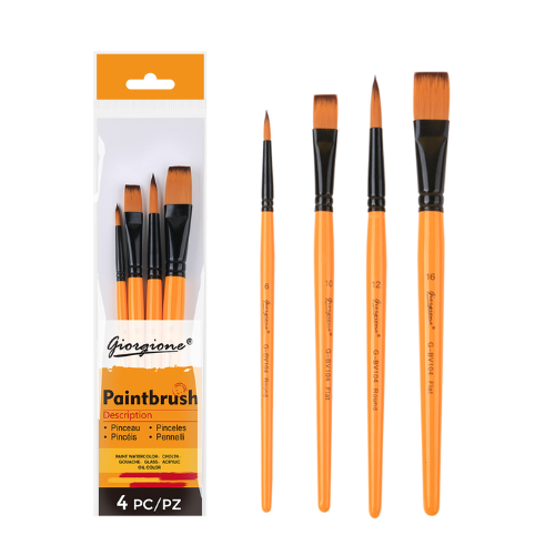 Giorgione Paint Brushes Set 4's (2 Round, 2 Slint)