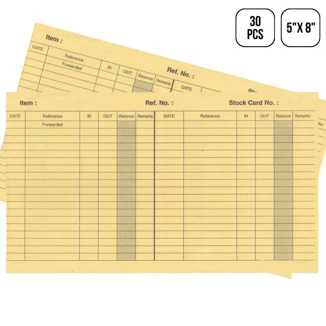 UEW Stock Card 5x8 inch (Ref No) 30's