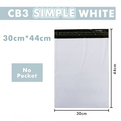 Courier Bag without Pocket  W300mm x L440mm 50's - White