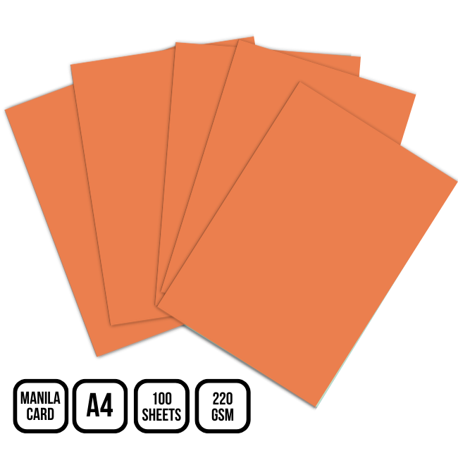 Manila Cardboard A4 220gsm (4 Sheet Card) (100pcs/PKT)