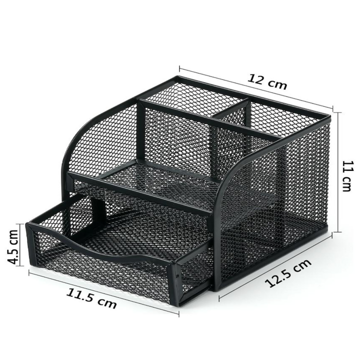 Wire Mesh 7 Compartment Stationery Holder 9061