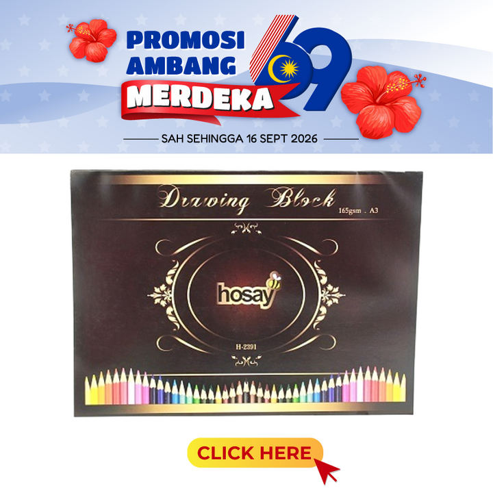 Merdeka@Hosay Drawing Block H-2391 A3 165gsm 20's