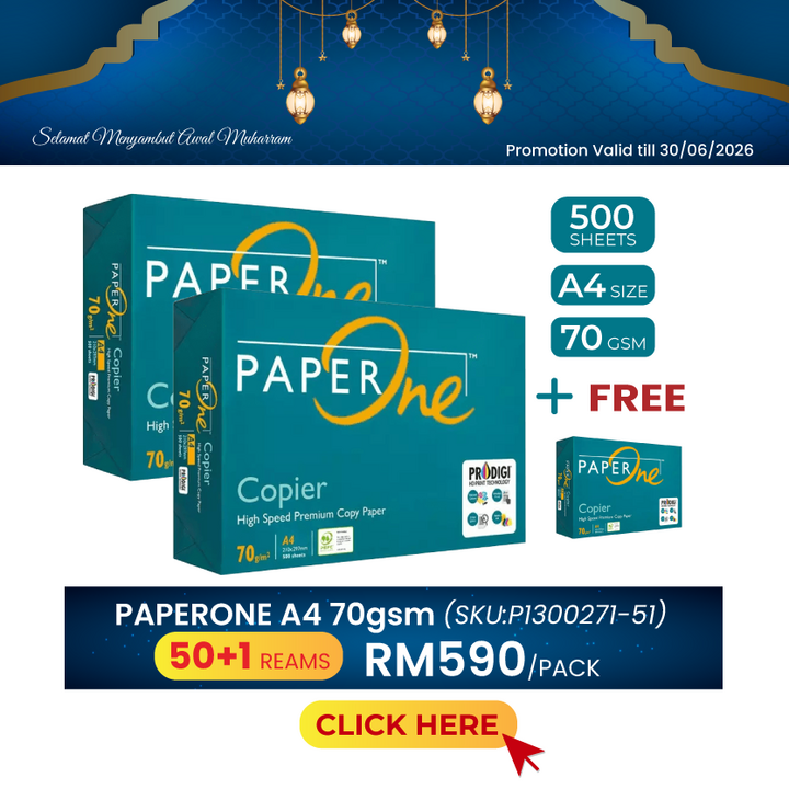 Promo@50reams PaperOne Green Box A4 Paper 70gsm 500's