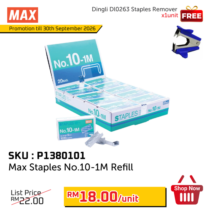 Promo@Max Staples No.10-1M Refill