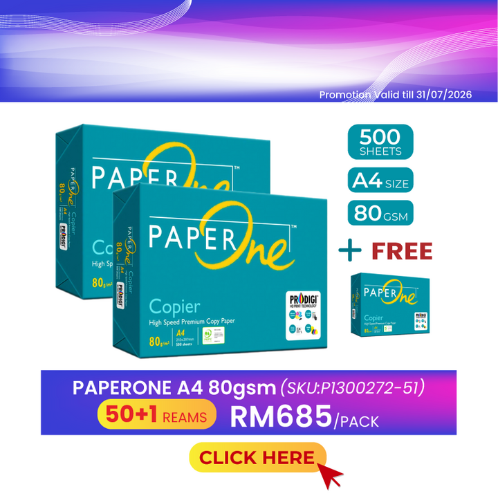 Promo@50reams PaperOne Green Box A4 Paper 80gsm 500's